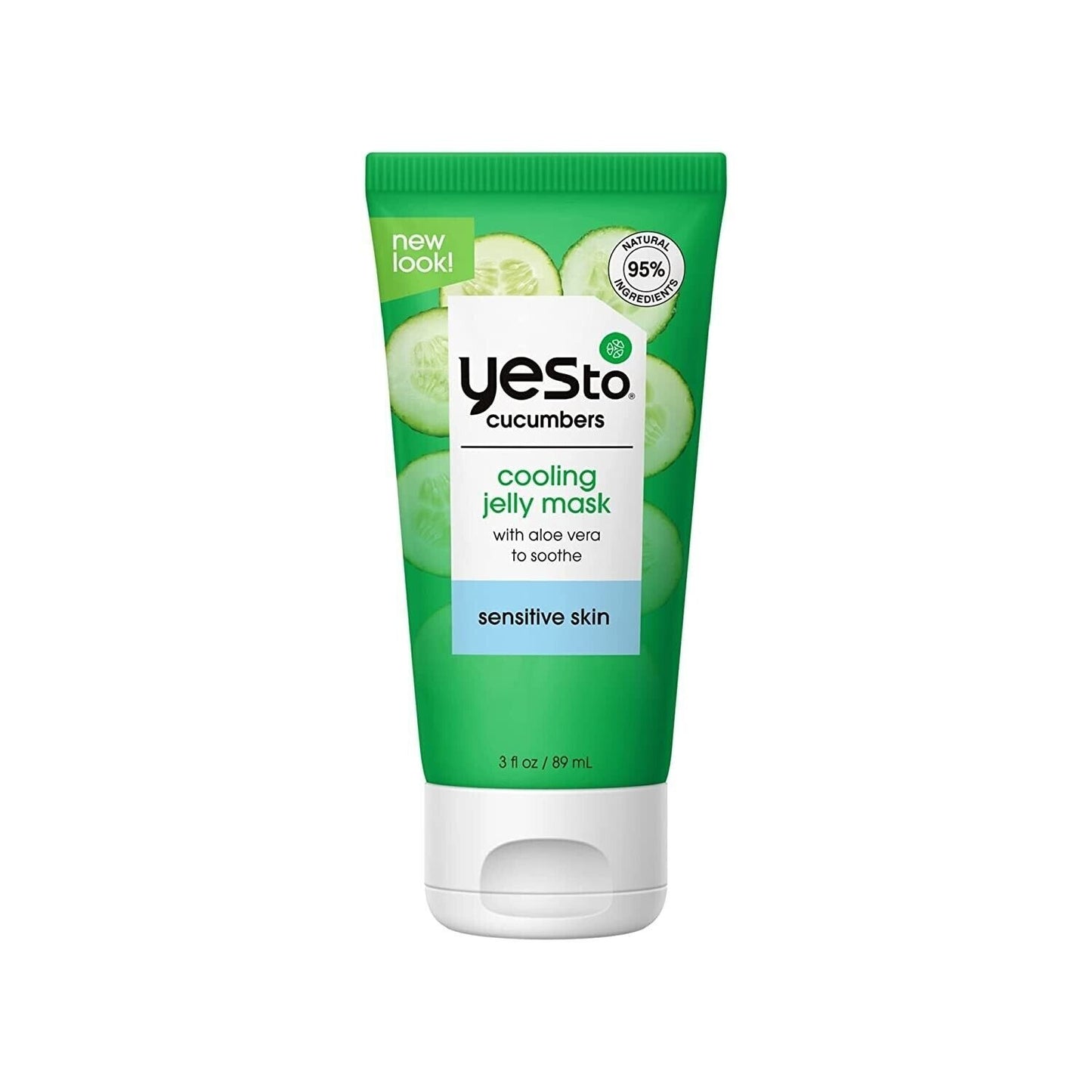 Yes to Cucumber Soothing Cooling Face Jelly Mask 95% Natural Pure Skin 3 fl oz
