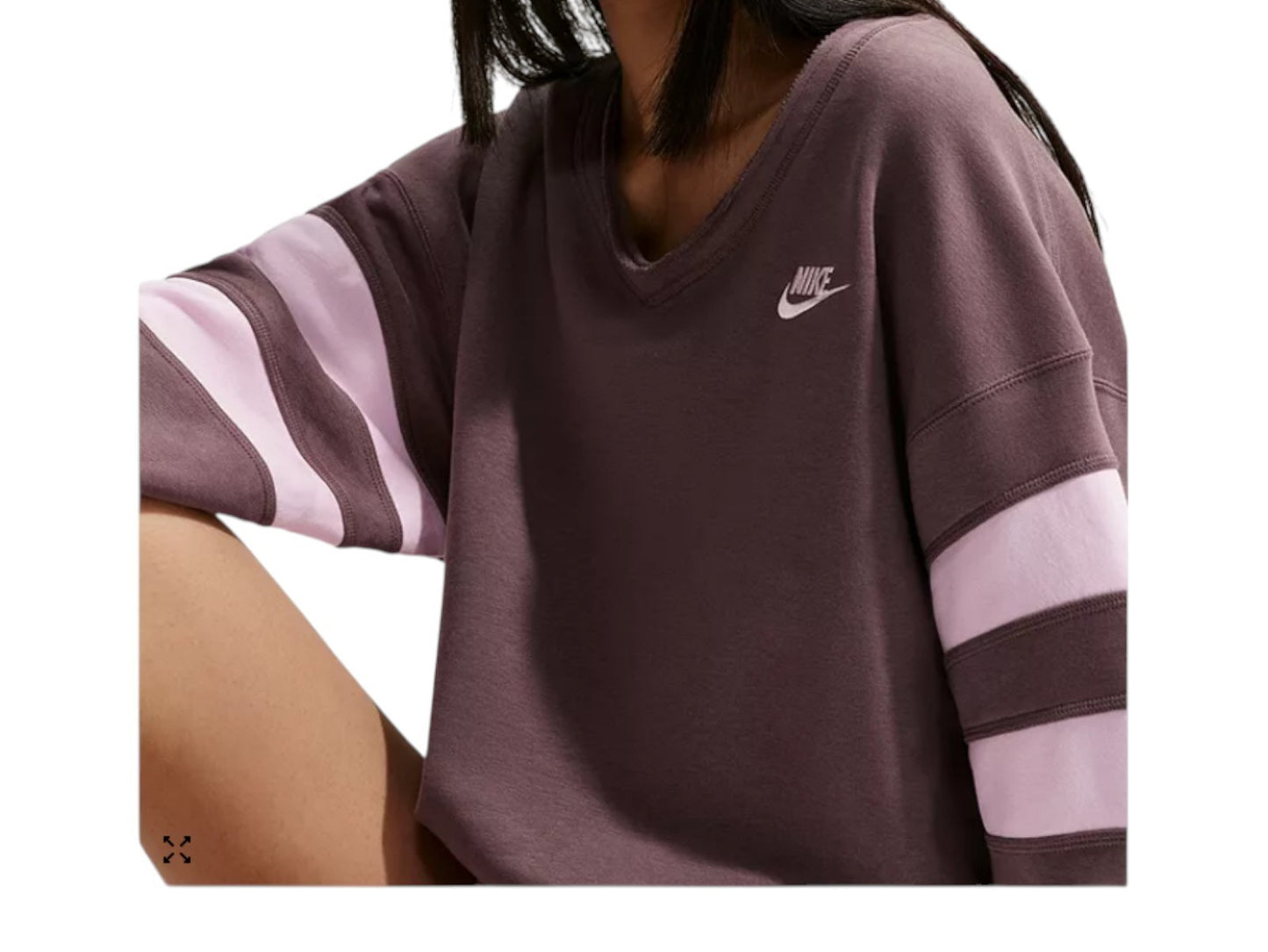 $80 Nike Sportswear Women's Club Fleece Oversized V-Neck Sweatshirt | IQ0084-503