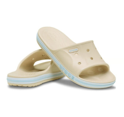 Crocs Bayaband Slides US Men's 12, Tan & Blue NWT #205392