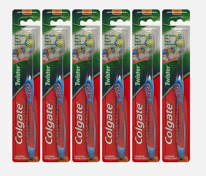 Colgate Twister Manual Toothbrush, Soft, Pack of 6