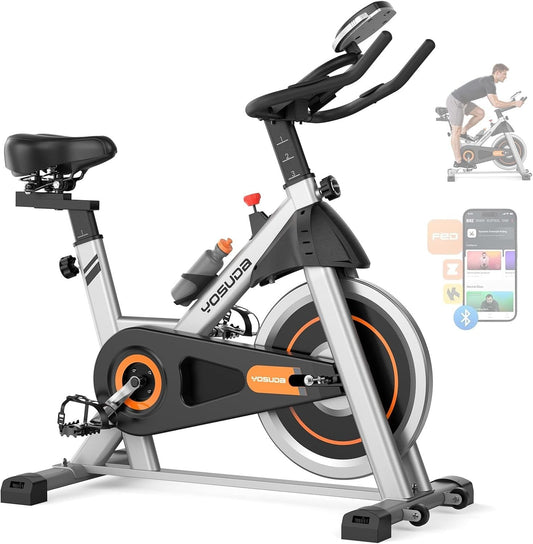 YOSUDA Exercise Bike, Brake Pad Stationary Bike for Home with Exclusive App,