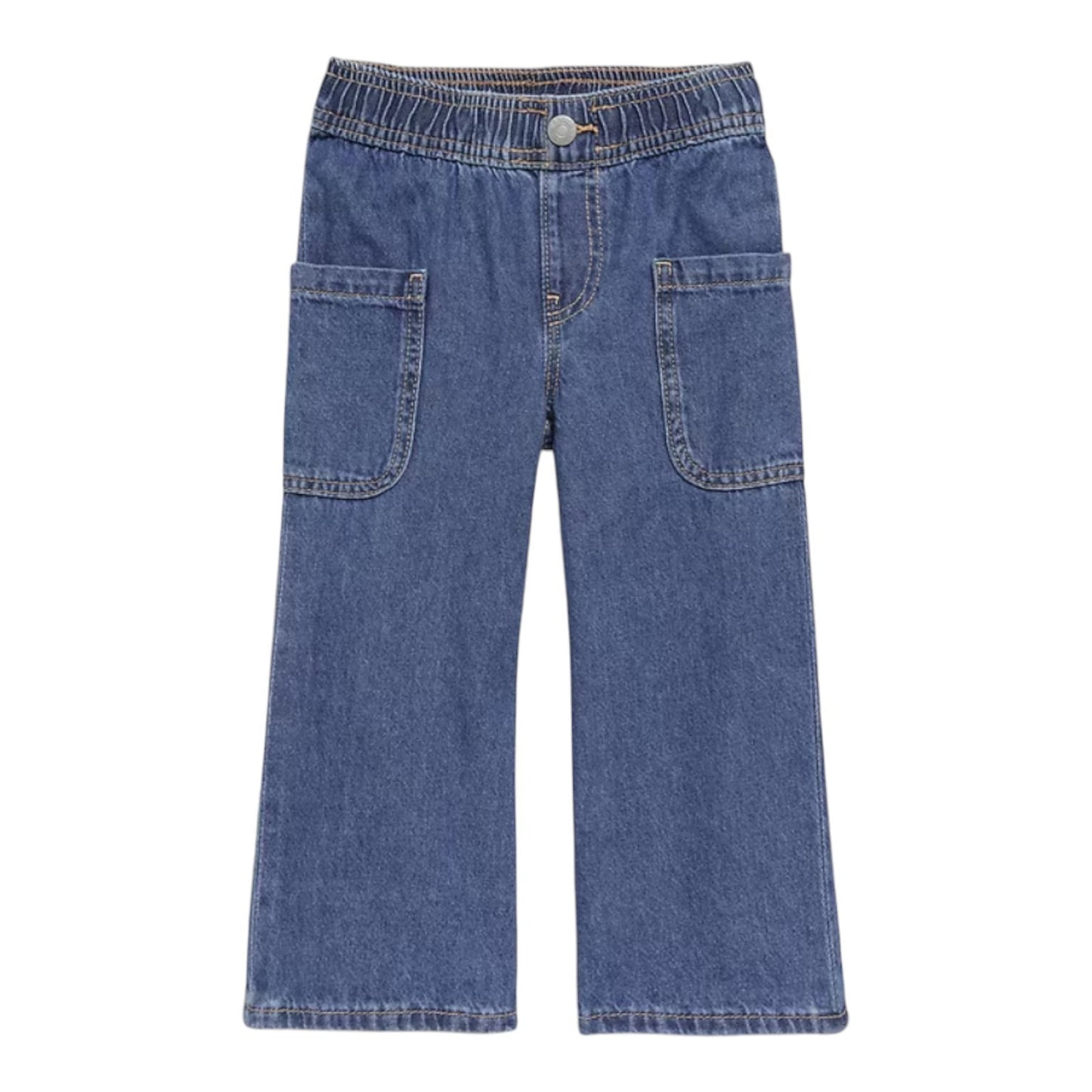 Old Navy Pull-On Baggy Wide-Leg Cargo Jeans for Toddler Girls, Light or Med Wash