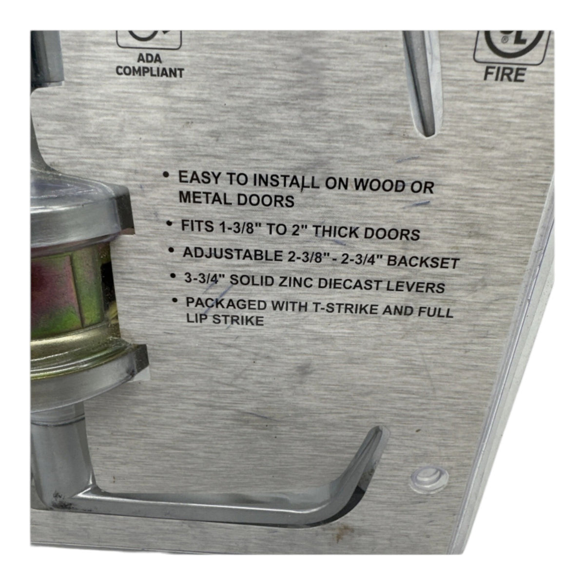 Universal Commercial 2-3/4" Satin Chrome Standard Duty Hall/Closet Door Lever