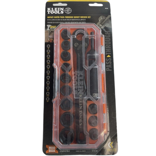 Klein Tools 65400 KNECT 15-Piece Pass Through Socket Set, SAE Impact Socket Set