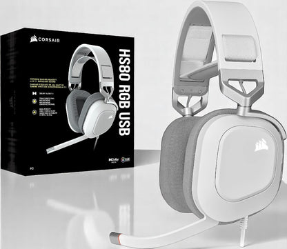Corsair HS80 RGB USB Premium Gaming Headset White CA-9011238-NA