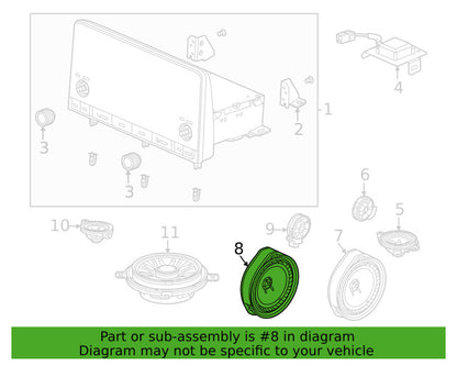 22 23 24 HONDA CIVIC Rear Right or Left Door Speaker OEM 8A420T20A01
