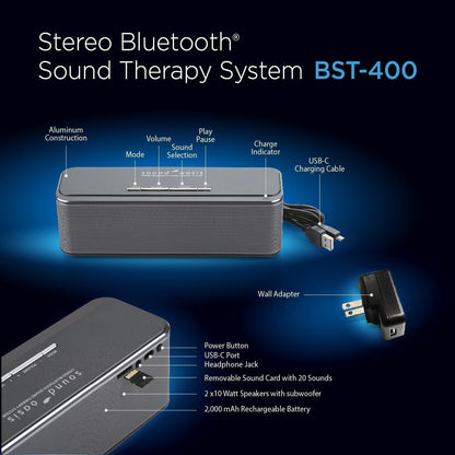 Sound Oasis Bst-400 Sleep Sound Bluetooth Sound Therapy System Tinnitus Masking