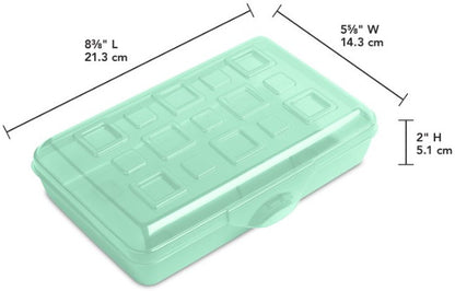 Sterilite Small Pencil Box Plastic - GREEN TINT