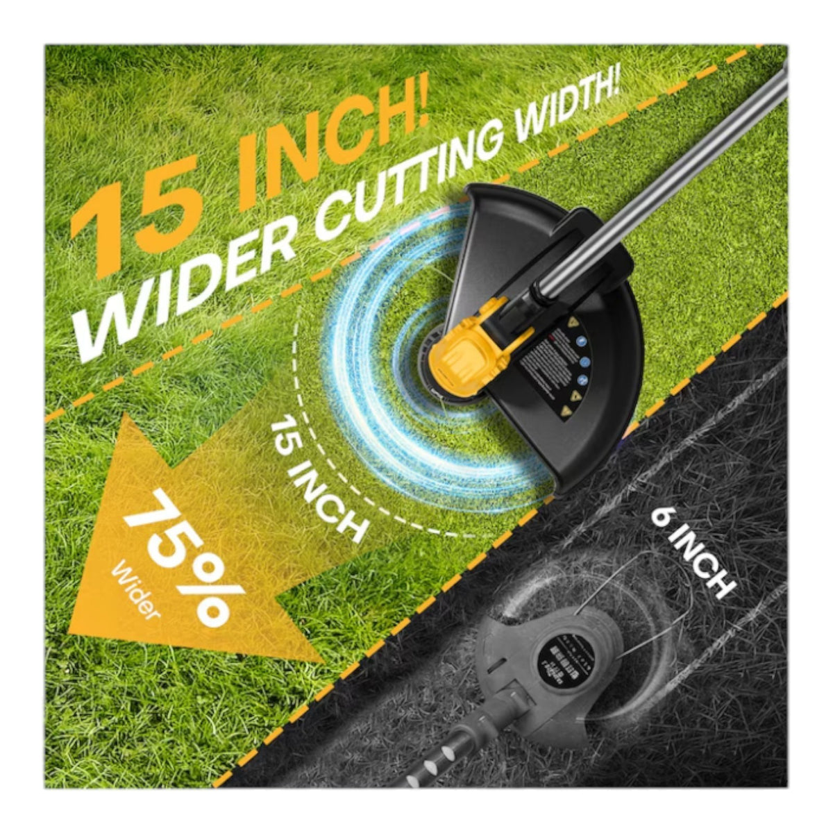 GEVEELIFE Brushless Electric Weed Wacker String Trimmer Weed Eater and Edger 15"