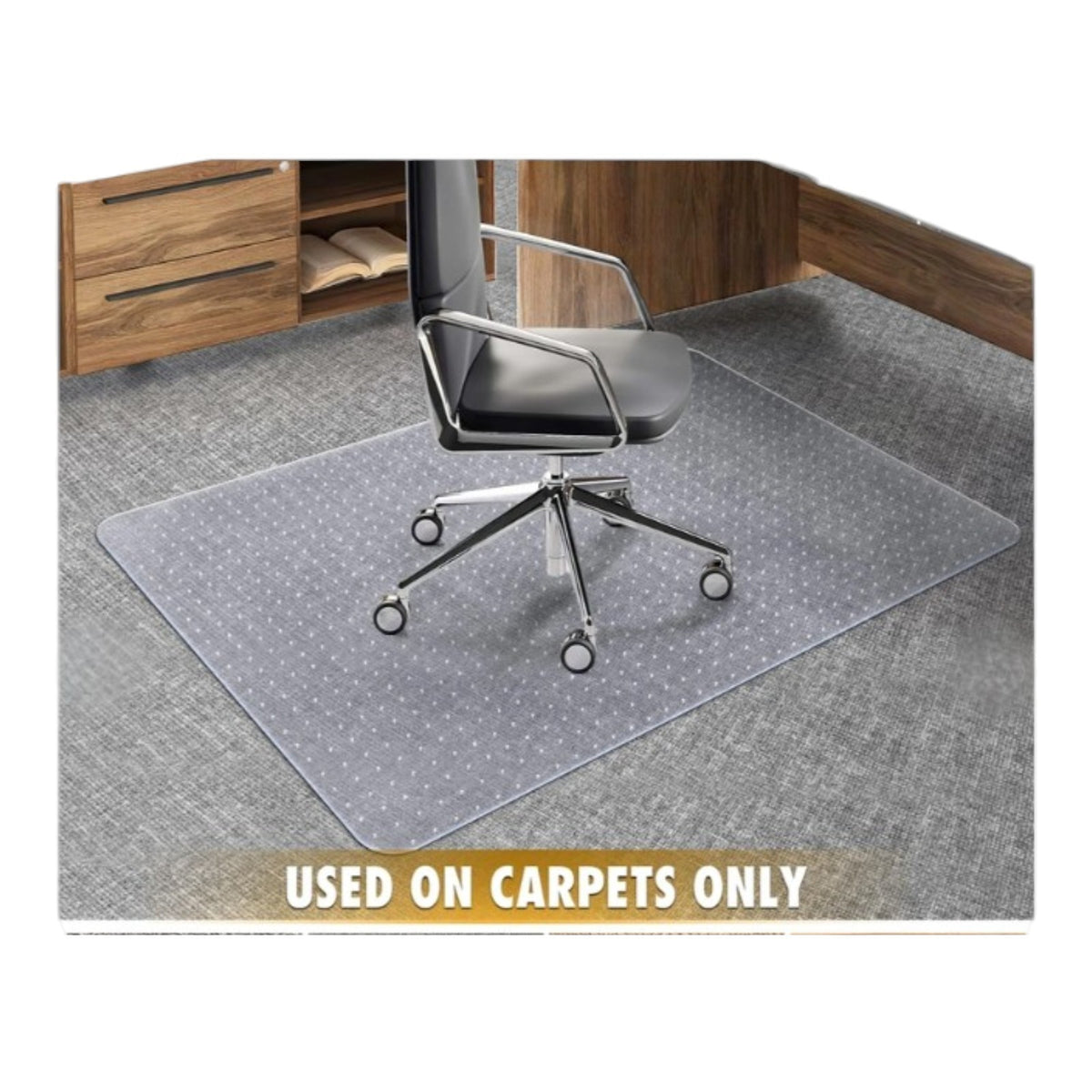 BesWin Office Chair Mat for Carpet 48'' x 36'' Clear Floor Mat For Pets