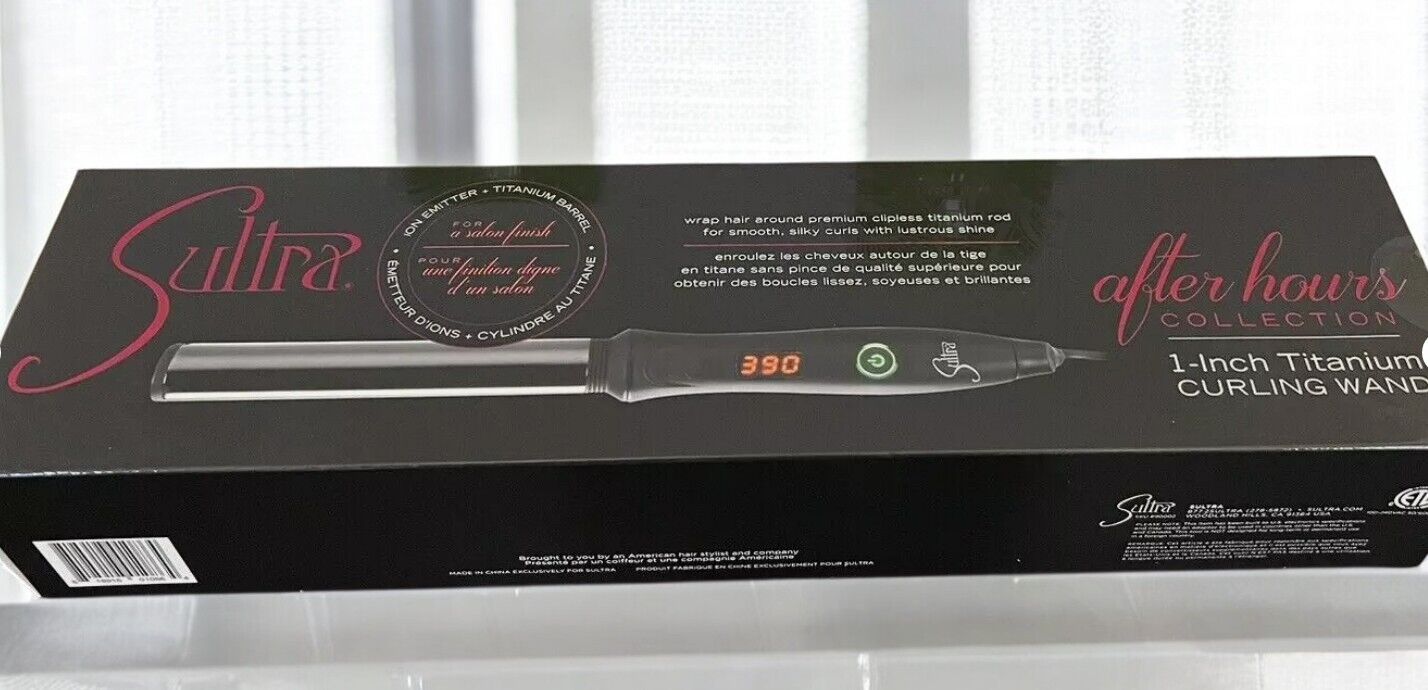 Sultra After Hours Collection 1 Inch Titanium Clipless Styling Curling Wand PRO