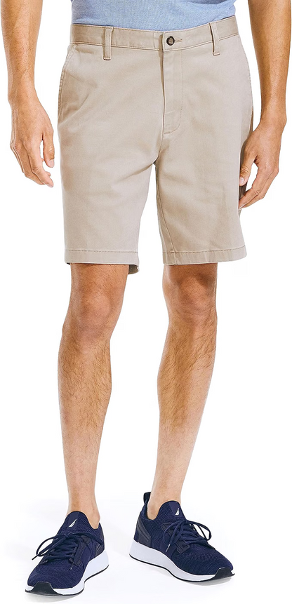 NWT Nautica Mens Classic Clipper Fit Solid 8.5" Stretch Cotton Chino Deck Shorts