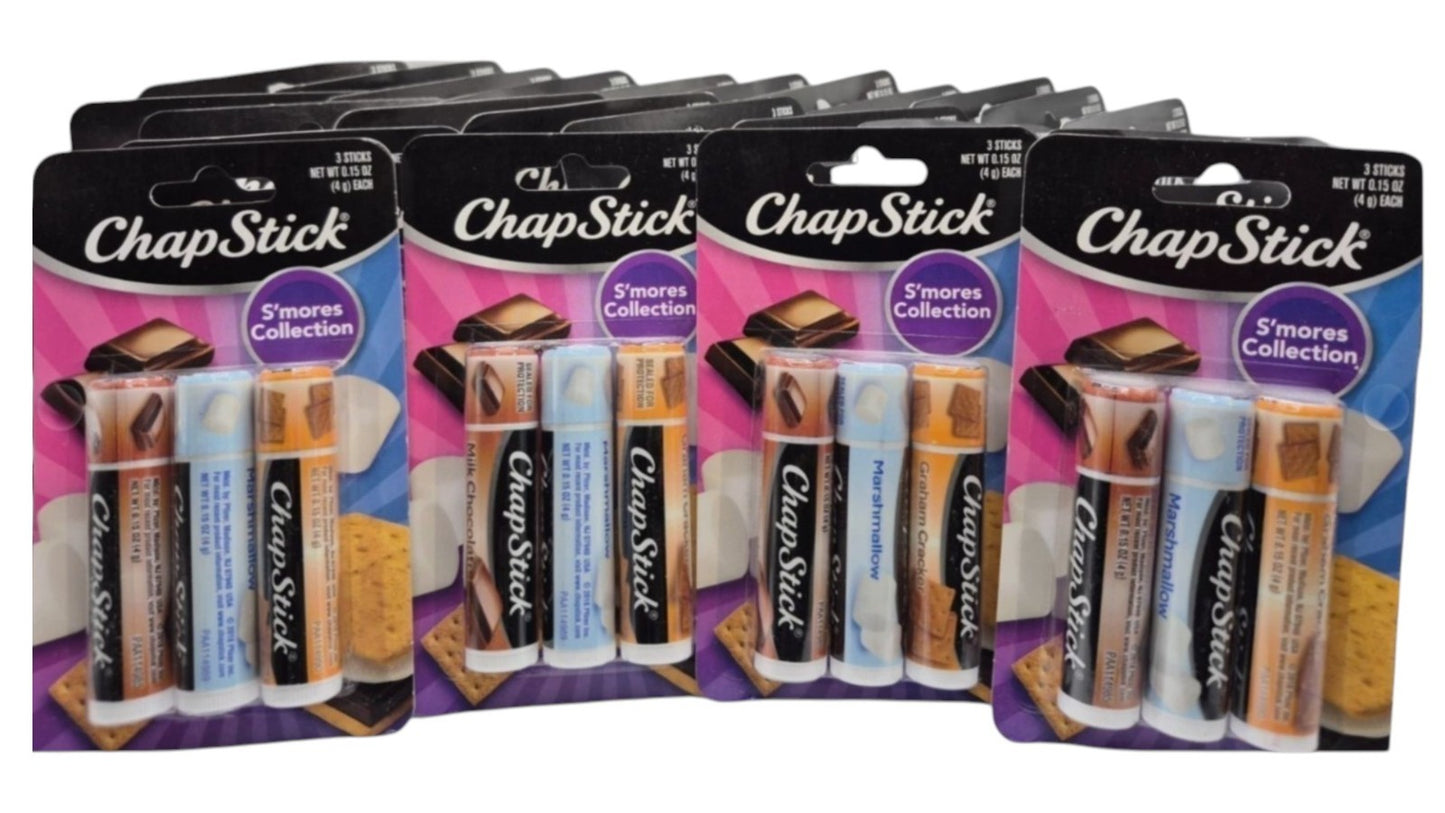 LOT of 24 Chapstick Smores Collection Lip Balm, 3 Pack