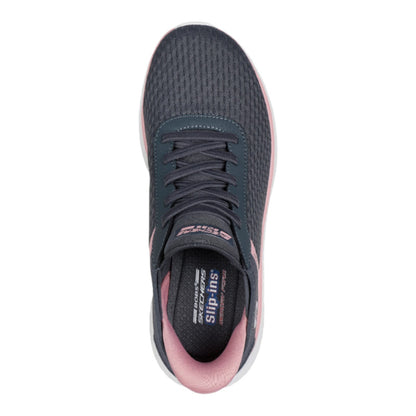 NEW WOMENS SKECHERS SLIP INS BOBS SPORT SQUAD CHAOS STROKE OF LUCK Gray MESH