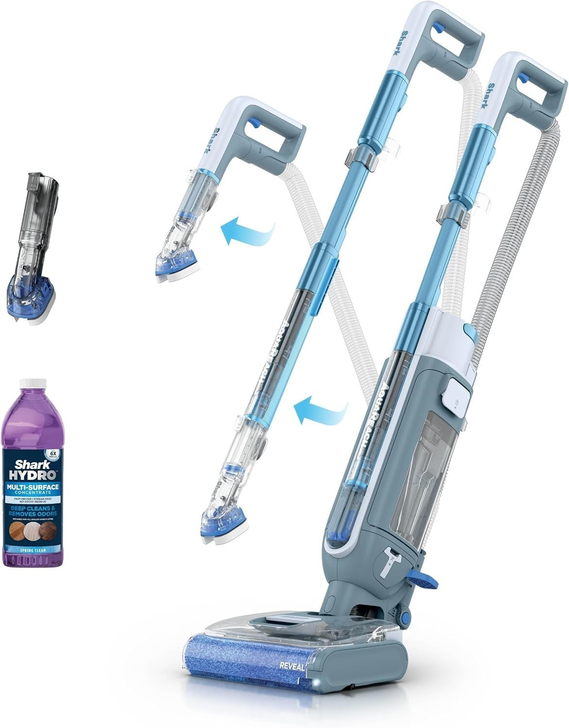 Shark AquaReach Cordless Vacuum Mop Extendable Wand Blue WD551  lightweight HEPA