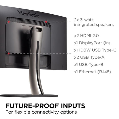 ViewSonic VP3881A 43" 1440p Ultrawide Curved Monitor, 100% sRGB, USB-C & HDMI