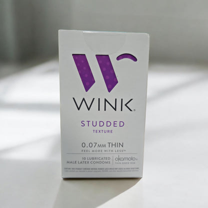 Wink Studded 10 Male Lubricated Latex Condoms