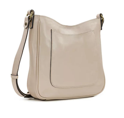 Patricia Nash Emeline Vintage Distressed Leather Crossbody Bag - Chalk White