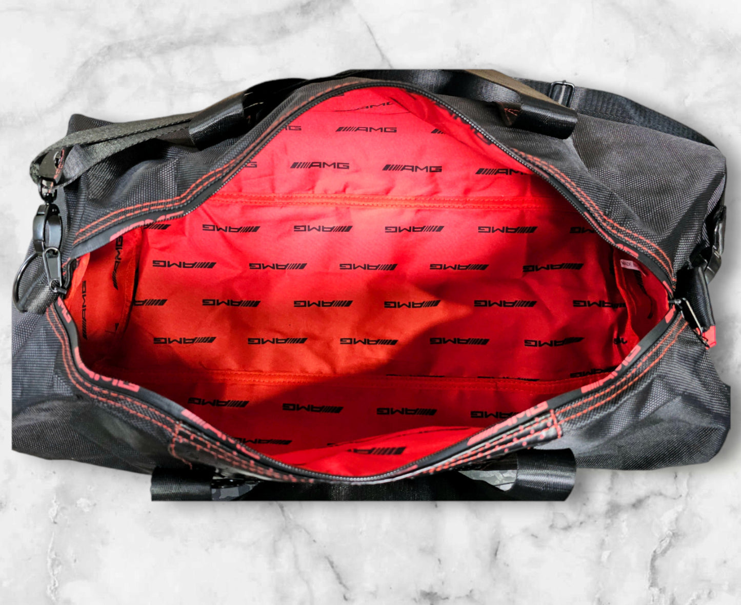 MERCEDES AMG Black & Red Duffel Bag