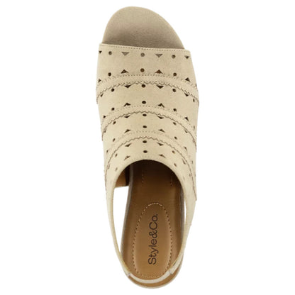 Style & Co Women's Peggyy Peep-Toe Sandals | Papyrus (Cream) |