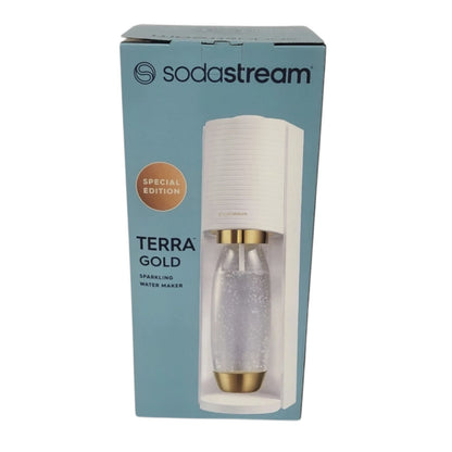 SodaStream Special Edition Terra Gold & White 1L Bottle Sparkling Water Maker