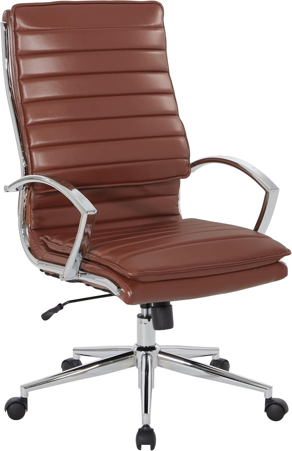 Office Star SPX Professional Ergonomic Ribbed Faux Leather Office Chair High Bac