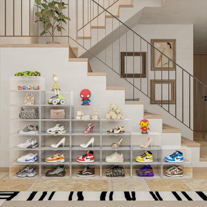 Stackable Shoe Box - Organizer 4 Pack Shoe Rack