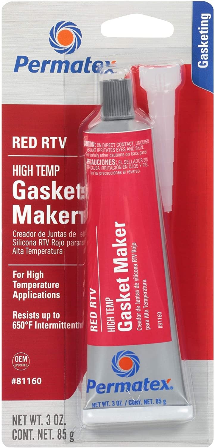 Permatex 81160 Hi-Temp Red Form-A-Gasket Silicone Sealant. 3 oz.