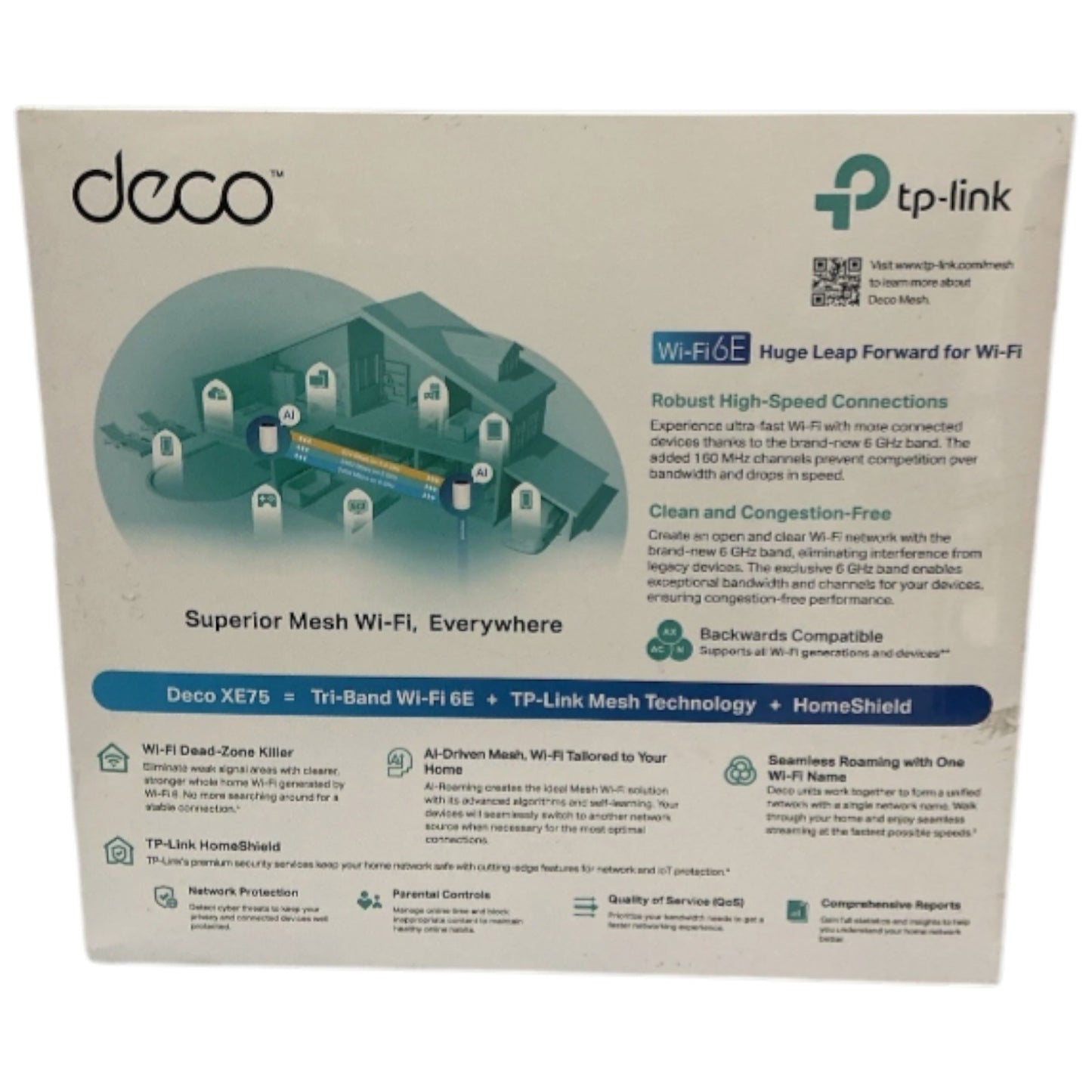 TP-LINK Deco XE75 AXE5400 Wi-Fi 6E Router Mesh System - White (2-Pack)