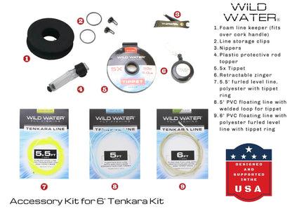 Wild Water Fly Fishing Tenkara Fly Fishing Kit, 6 ft Rod