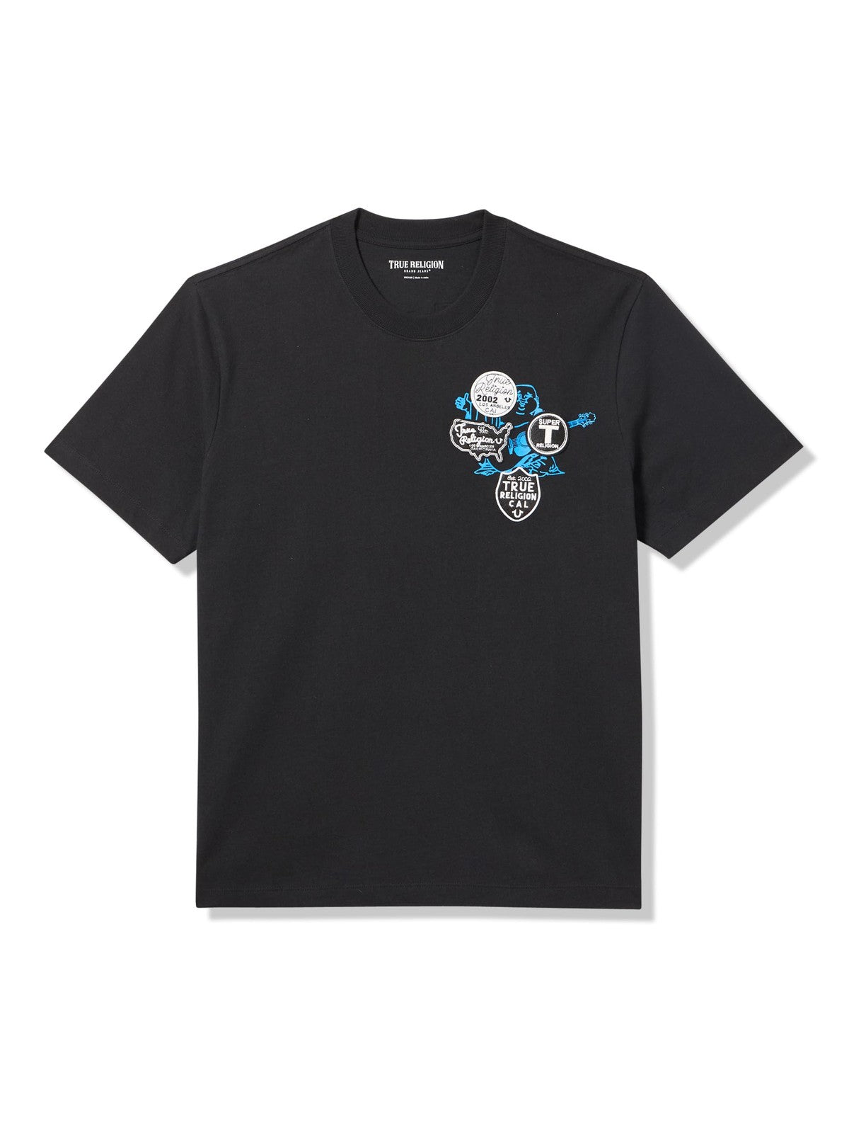 True Religion Men’s Short Sleeve University Tee– Crewneck Collegiate Logo