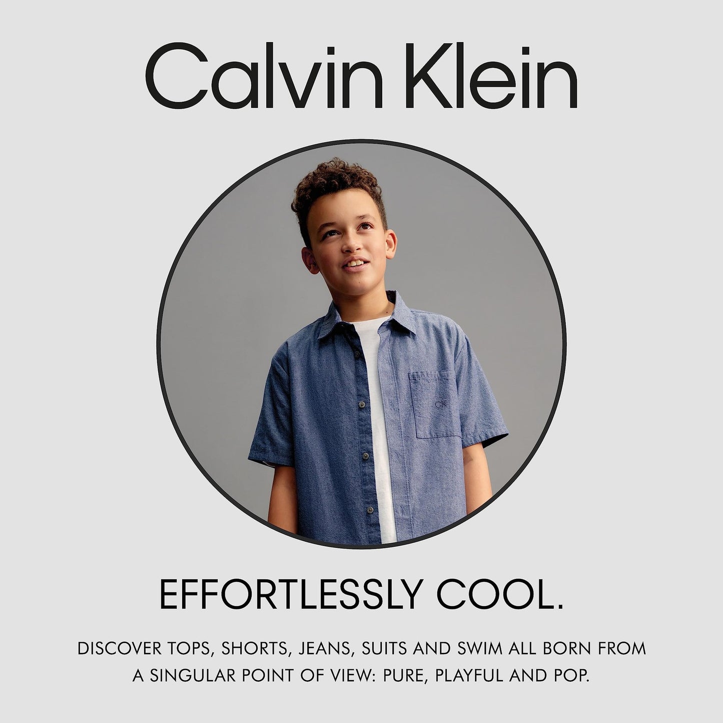 Calvin Klein Boys' Long Sleeve Crew Neck T-Shirt, Soft, Comfortable, Relaxed Fit