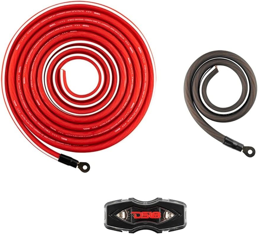 DS18 OFC 0 Gauge Amp Kit Copper Wiring Installation Car Audio Install OFCKIT0
