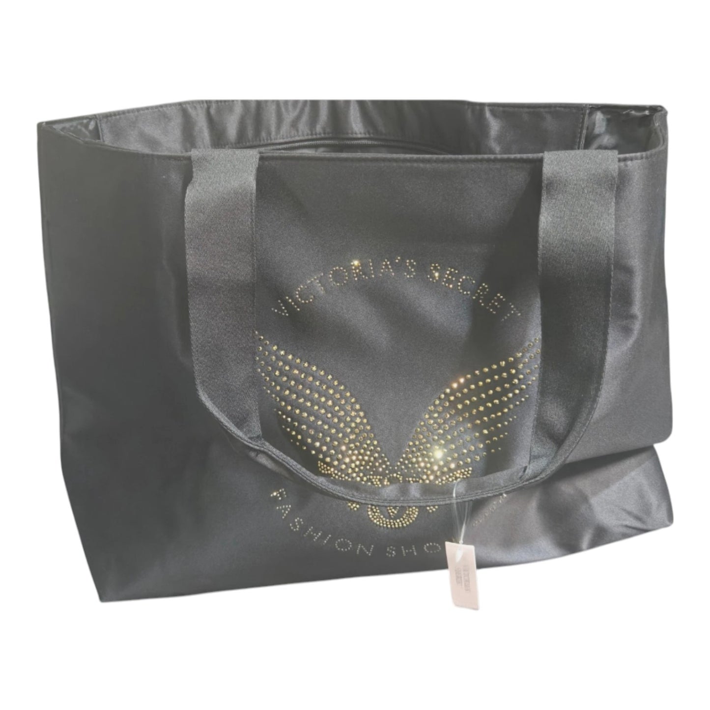 Victoria Secret Weekender Tote Bag Large Black Bling Rhinestone Travel Bag