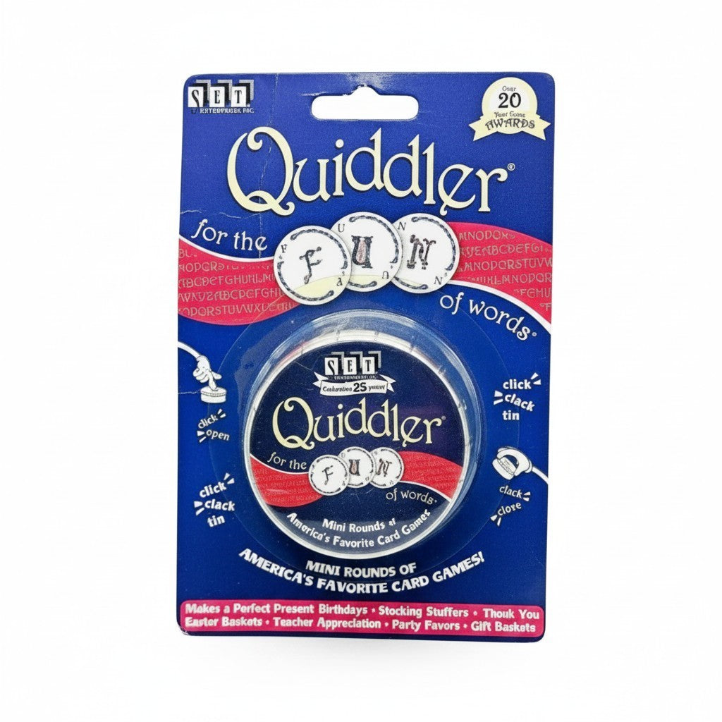 QUIDDLER MINI Game Travel Tin Short Round Word Game Set Enterprises NEW