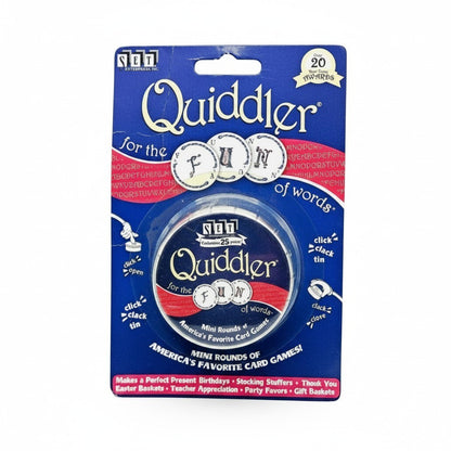 QUIDDLER MINI Game Travel Tin Short Round Word Game Set Enterprises NEW