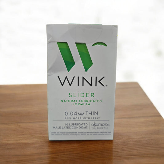 WINK Slider Thin .04mm 10 Pack Lubricated Male Latex Condoms