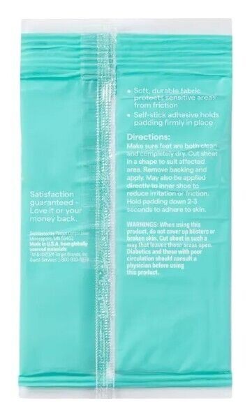 2 Pack UP&UP Moleskin Plus Padding Sheets, 4 5/8 in x 3 3/8 in (6 Total)