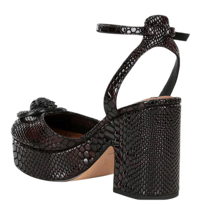 Kurt Geiger Women's Closed Chelsea Platform Heel Black & Brown Snake Print