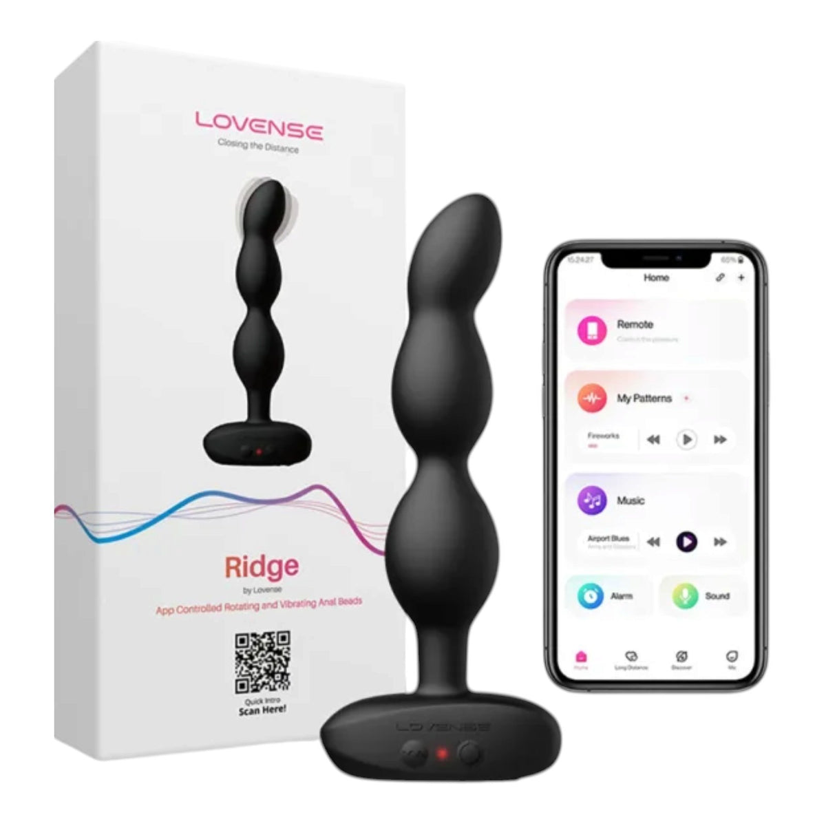 Lovense Ridge Rechargeable Silicone App Control Rotating Anal Beads