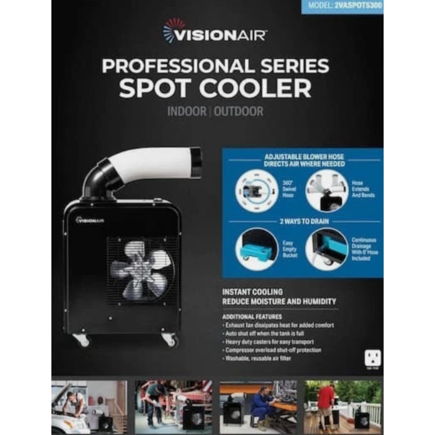 7,000 BTU Portable Indoor/Outdoor Spot Cooler Air Conditioner