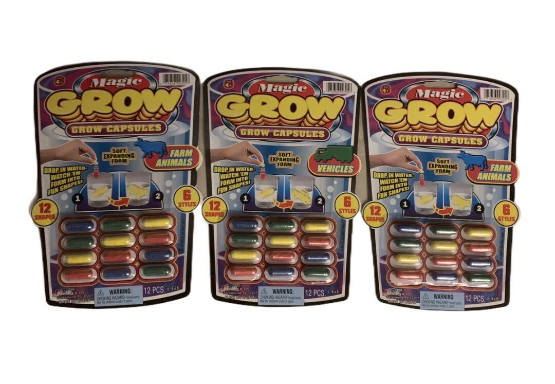 Ja-Ru Magic Grow Capsules, (1 Packs 12 Capsules Assorted). Water Growing Animal