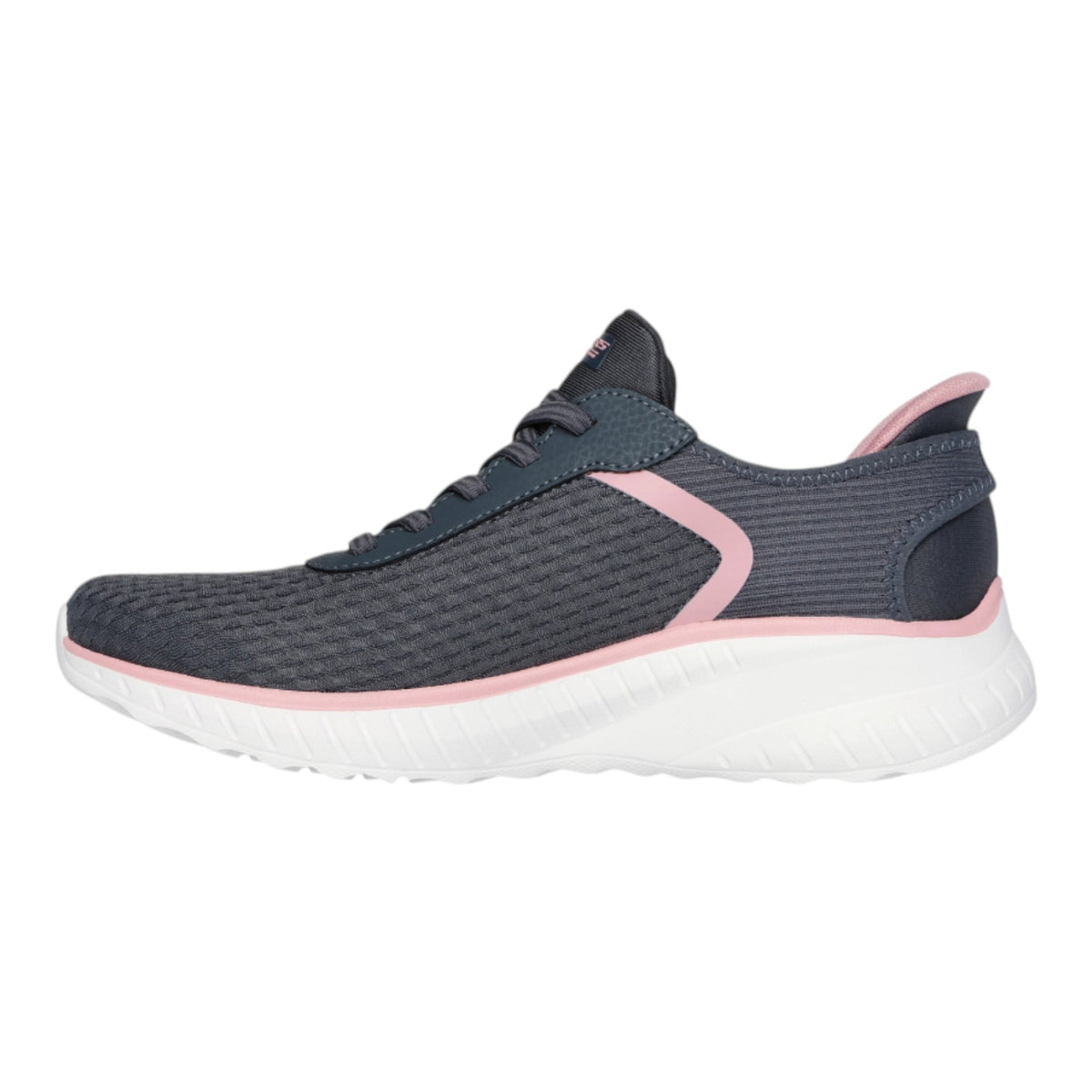 NEW WOMENS SKECHERS SLIP INS BOBS SPORT SQUAD CHAOS STROKE OF LUCK Gray MESH