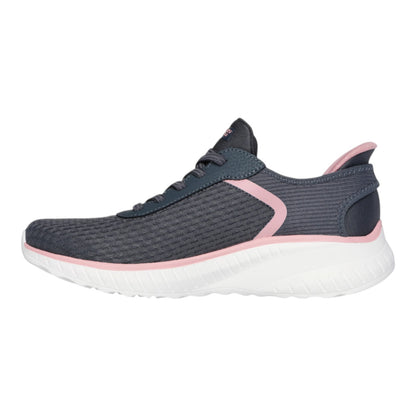 NEW WOMENS SKECHERS SLIP INS BOBS SPORT SQUAD CHAOS STROKE OF LUCK Gray MESH