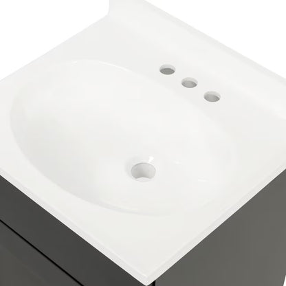 Project Source Dover 18-in Navy Blue Single Sink Bathroom Vanity with White Top