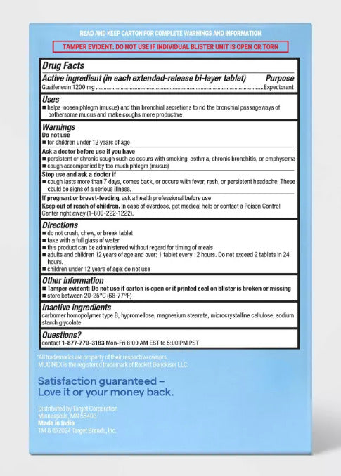 Mucus Relief Max Strength (guaifenesin 1200 mg), 28 ct