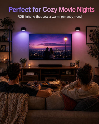 RGB Wall Sconces, Rechargeable Magnetic Lights with Remote, 3 Pack