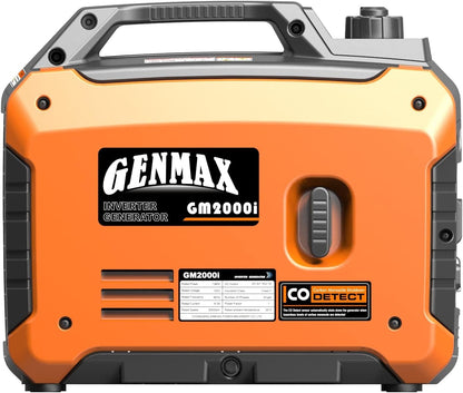 GENMAX Portable Inverter Generator, 2000W Ultra Quiet Gas Engine, EPA Compliant