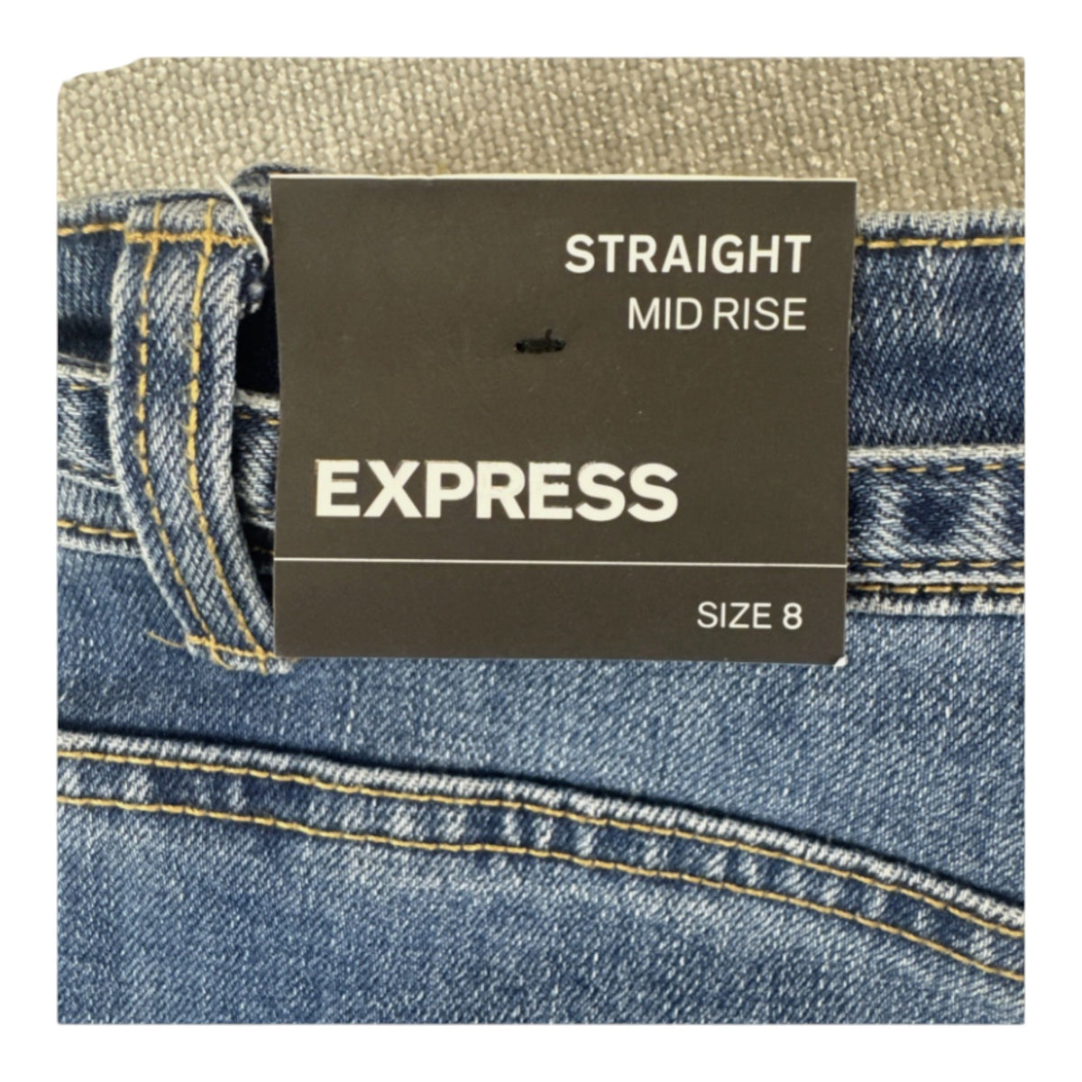 New Express Women’s Straight Mid Rise Blue Jeans Denim - Tie Belt - 10041DDM
