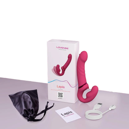 LOVENSE Lapis Strapless or Strap on Dildos G Spot Vibrator W/ App Control